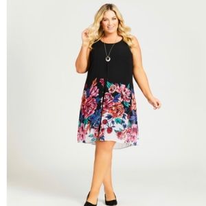 Avenue Dress Floral Overlay